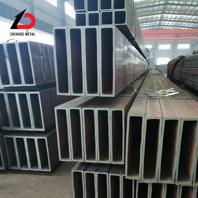 Bụi không may thép carbon 50 * 100mm 5mm Độ dày đen không may thép nhẹ ống vuông với cắt quy trình hình dạng phần vuông tùy chỉnh chiều dài
