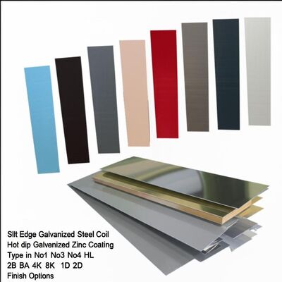 Cuộn thép mạ kẽm nhúng nóng cạnh xẻ với chiều rộng 600-1500 mm và các tùy chọn hoàn thiện No1 No3 No4 HL 2B BA 4K 8K 1D 2D